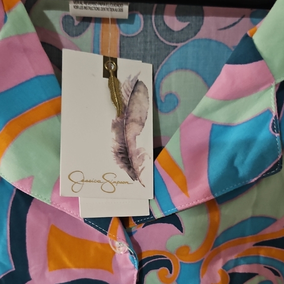 Jessica Simpson Multicolor Swirl Blouse - Picture 2 of 4